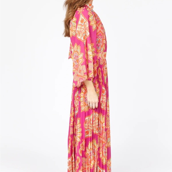 NWT maxi dress pink and orange paisley - Picture 4 of 6